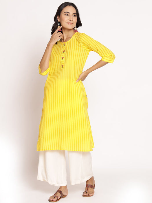 Yellow PC Cotton Ladies Kurti at Rs 199/piece in Surat | ID: 14107372833